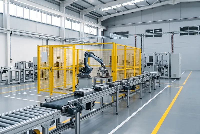 Automated production line in a manufacturing plant