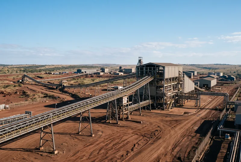 Mine surface processing plant with conveyors